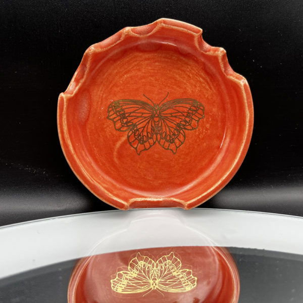 Gold Butterfly Ash Tray