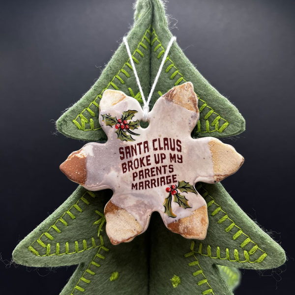 Hoe Hoe Hoe Cookie Ornament (w/ Holly)