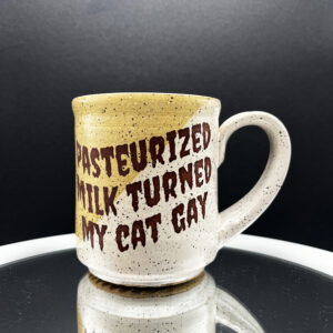 He's Insulting My Haircut Mug - 14 oz [imperfect: internal clay flaw]