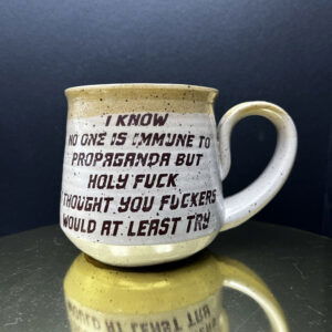 Propaganda Mug (Birdhouse) - 12 oz [Imperfect: Text Transfer]