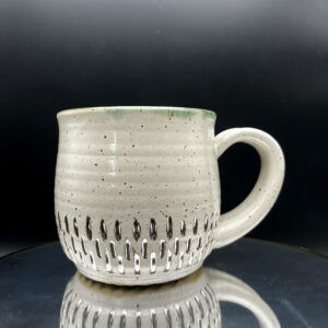 White Gold Dashes Mug - 16 oz
