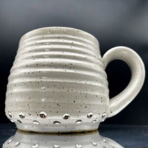 White Gold Dots Mug - 16 oz