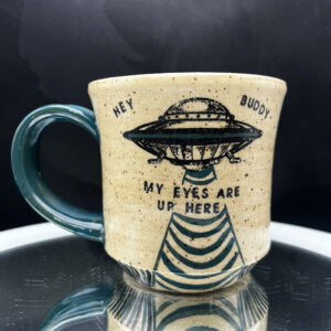 Unidentified Flying Objectification Mug - 12 oz - Teal Handle